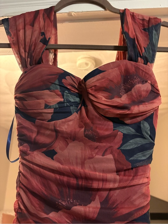 Windsor Dresses & Skirts - Windsor Coral and Navy Floral Bustier Dress